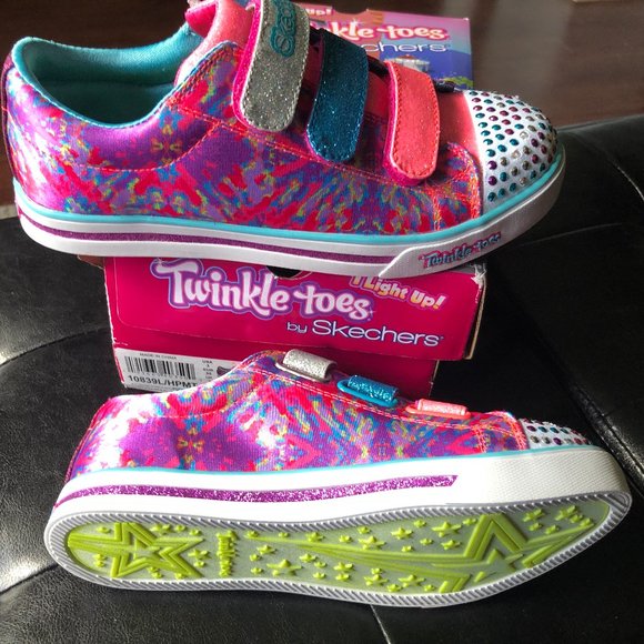 Girls Sz 3 Skechers Light Up Twinkle Toes Sneakers - Picture 3 of 3